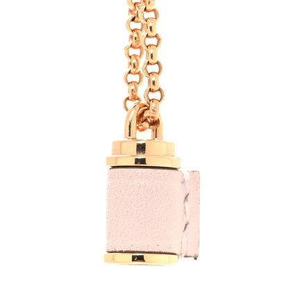 Hermes Swift Rose Gold Charniere Pendant Necklace Mauve Pale 7 of 8