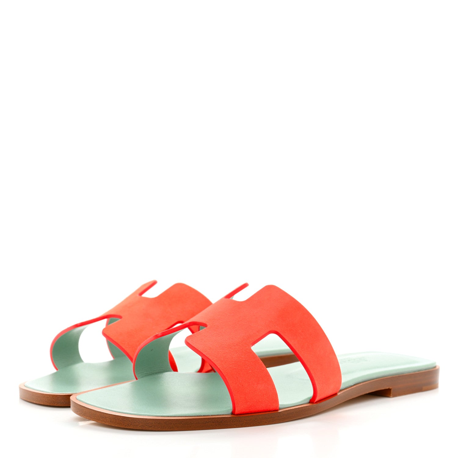 Hermes Suede Goatskin Oran Sandals 37 Rose Sorbet 3 of 9