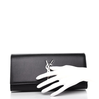 Saint Laurent Grain De Poudre Monogram Cassandre Clutch Black 2 of 7
