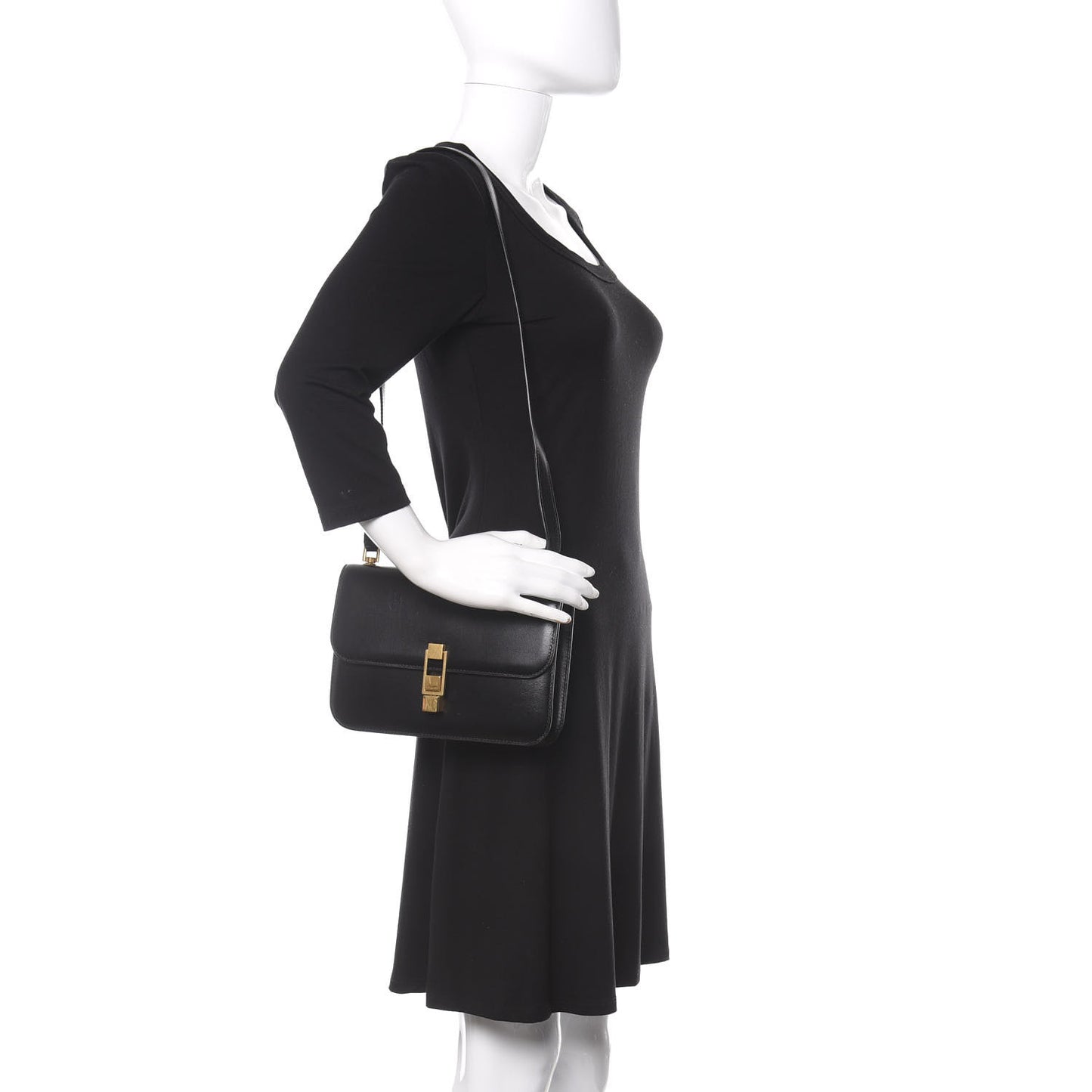 Smooth Calfskin Carre Satchel Black