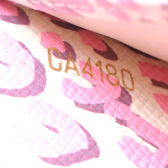 Monogram Leopard Sarah Wallet Blanc Corail