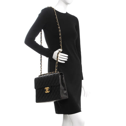 Chanel Lambskin Quilted Jumbo Single Flap Black 2 of 14