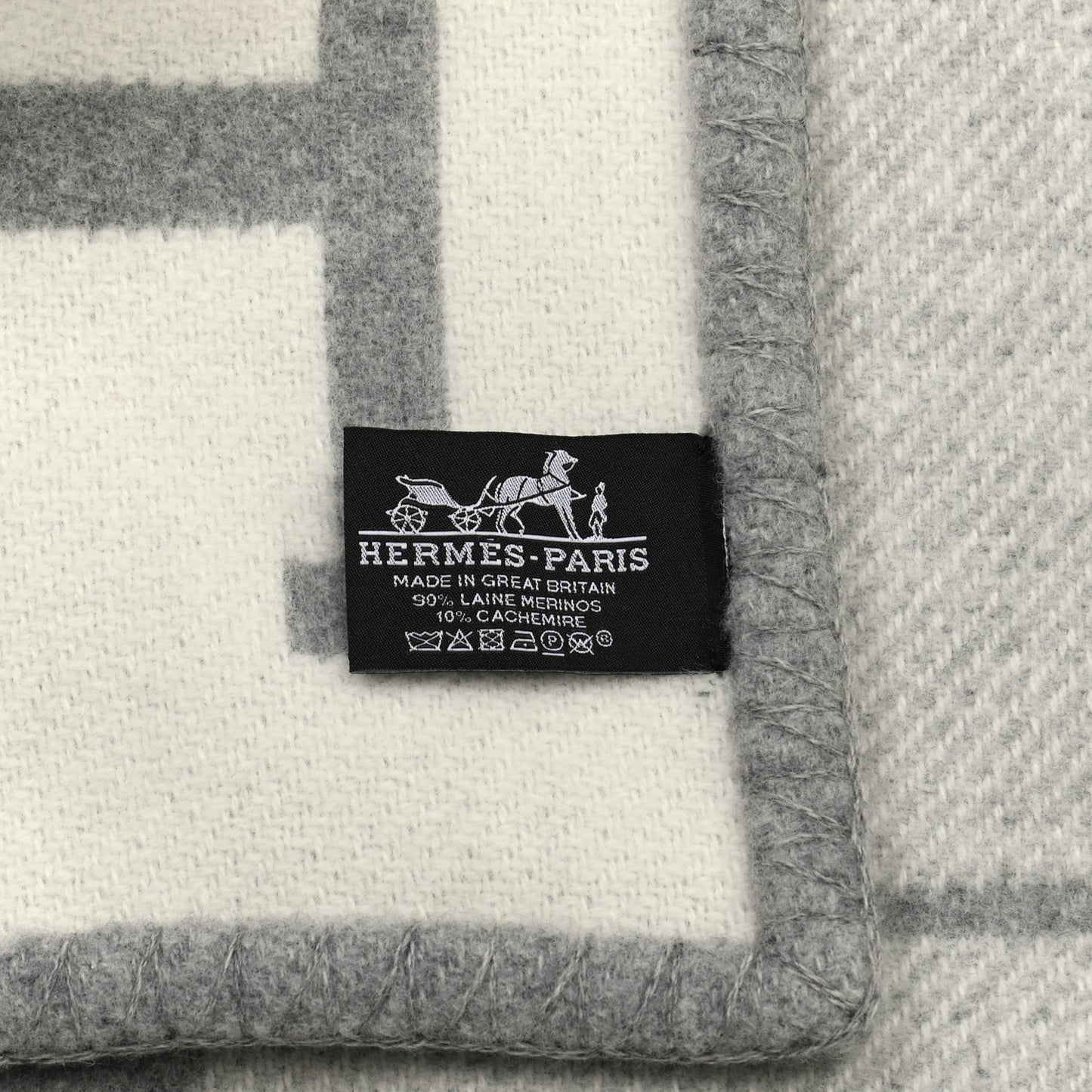 Wool Cashmere Avalon III Blanket Ecru Gris Clair