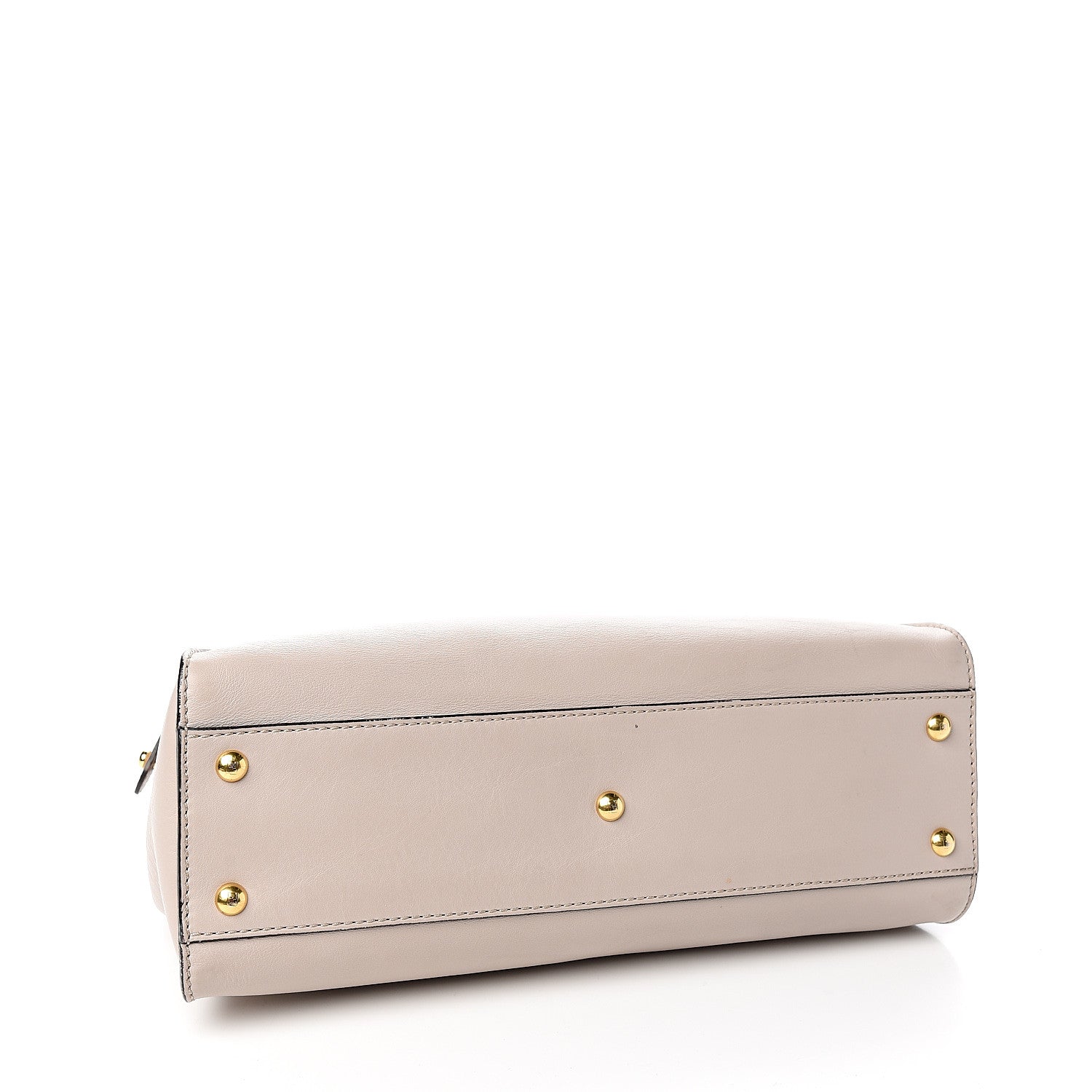 Fendi Vitello Seta Shiny Nappa Medium Peekaboo Iconic Satchel Grigio Polvere Bois de Rose 3 of 10