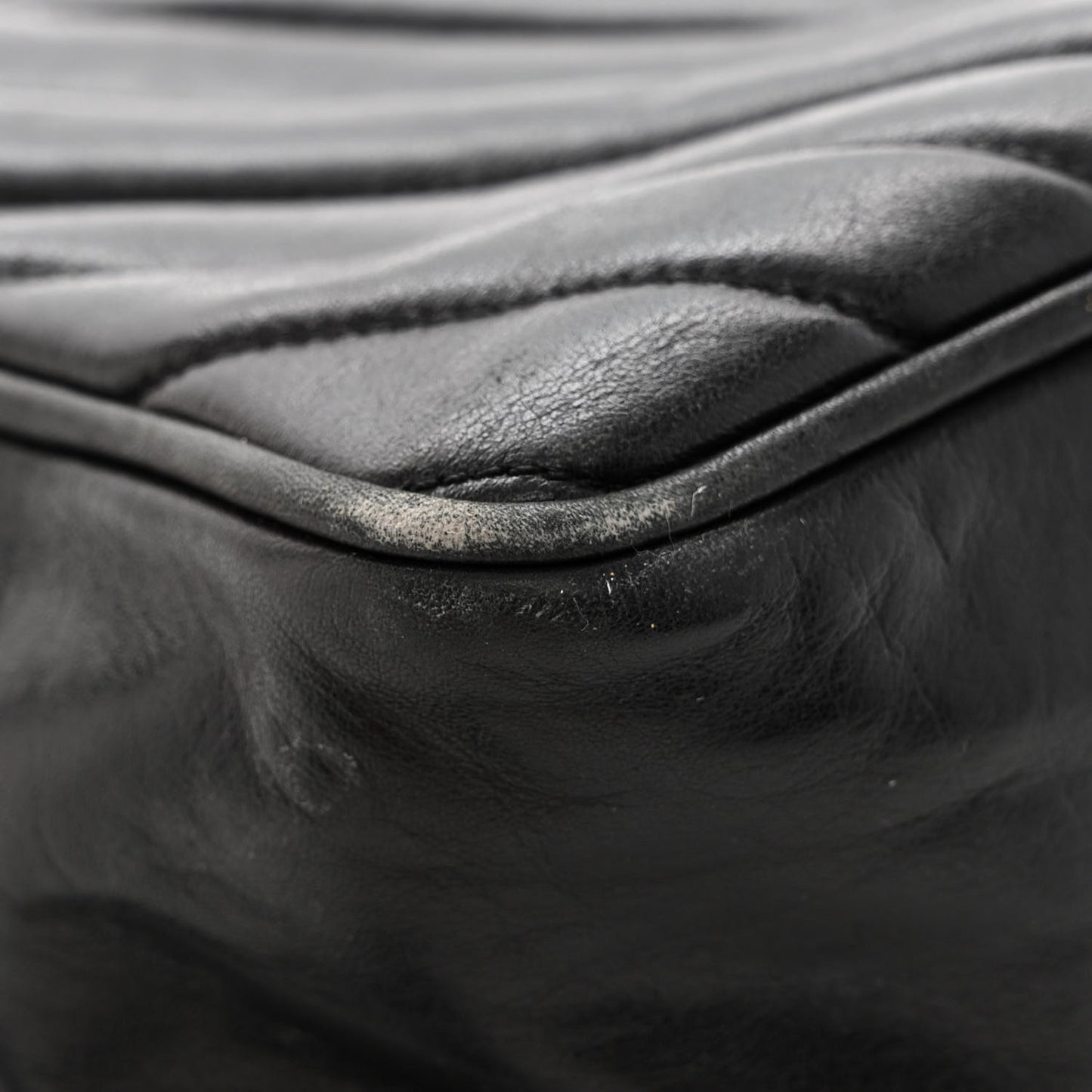 Lambskin Surpique Chevron Small Tote Black