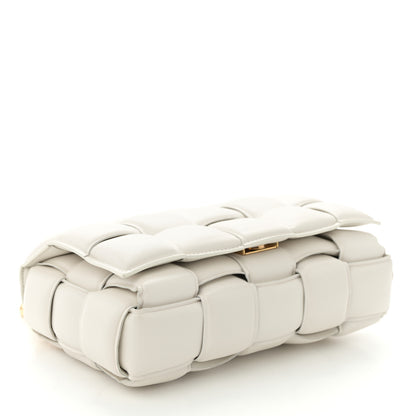 Bottega Veneta Lambskin Maxi Intreccio Padded Chain Cassette Crossbody Bag White 4 of 11