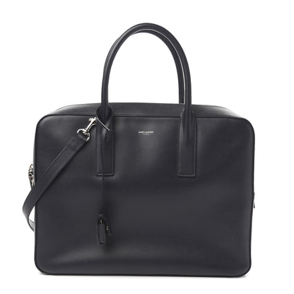 Saint Laurent Grain de Poudre Medium Museum Briefcase Deep Marine 1 of 9