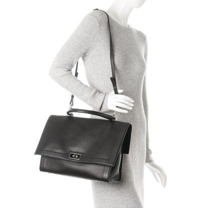 Givenchy Grained Calfskin Medium Shark Lock Satchel Black 2 of 8