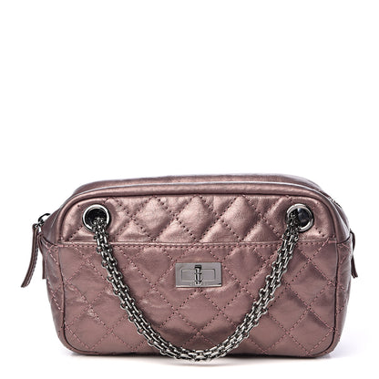 Chanel Metallic Aged Calfskin Quilted Small Reissue Camera Case Rose Fonce 1 of 18