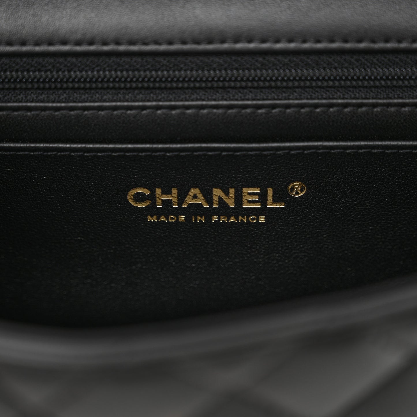 Lambskin Quilted Mini Top Handle Rectangular Flap Black