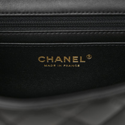 Chanel Lambskin Quilted Mini Top Handle Rectangular Flap Black 6 of 10