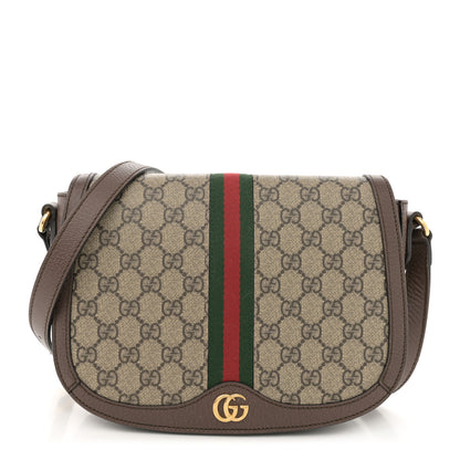 Gucci GG Supreme Monogram Web Small Ophidia Flap Messenger Bag Brown 1 of 13