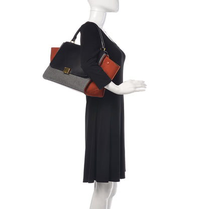 Celine Felt Smooth Calfskin Tri-color Medium Trapeze Brick 3 of 14
