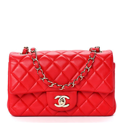 Chanel Lambskin Quilted Mini Rectangular Flap Red 1 of 12