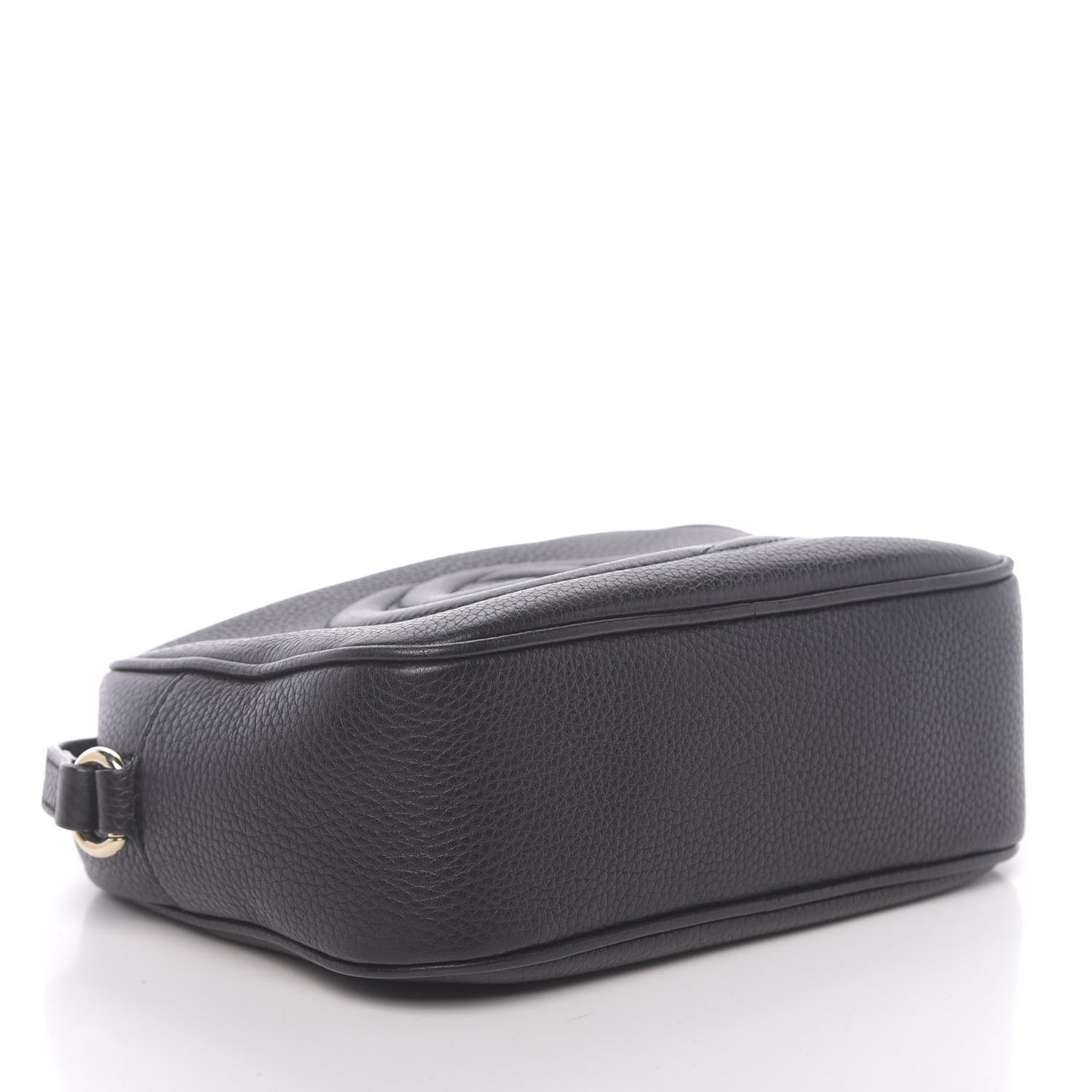 Pebbled Calfskin Small Soho Disco Bag Black