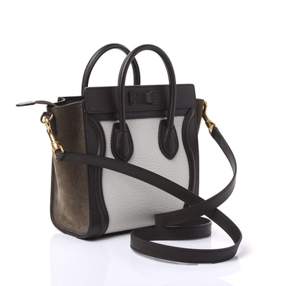 Celine Bullhide Calfskin Nubuck Nano Tri-Color Luggage Khaki 2 of 8
