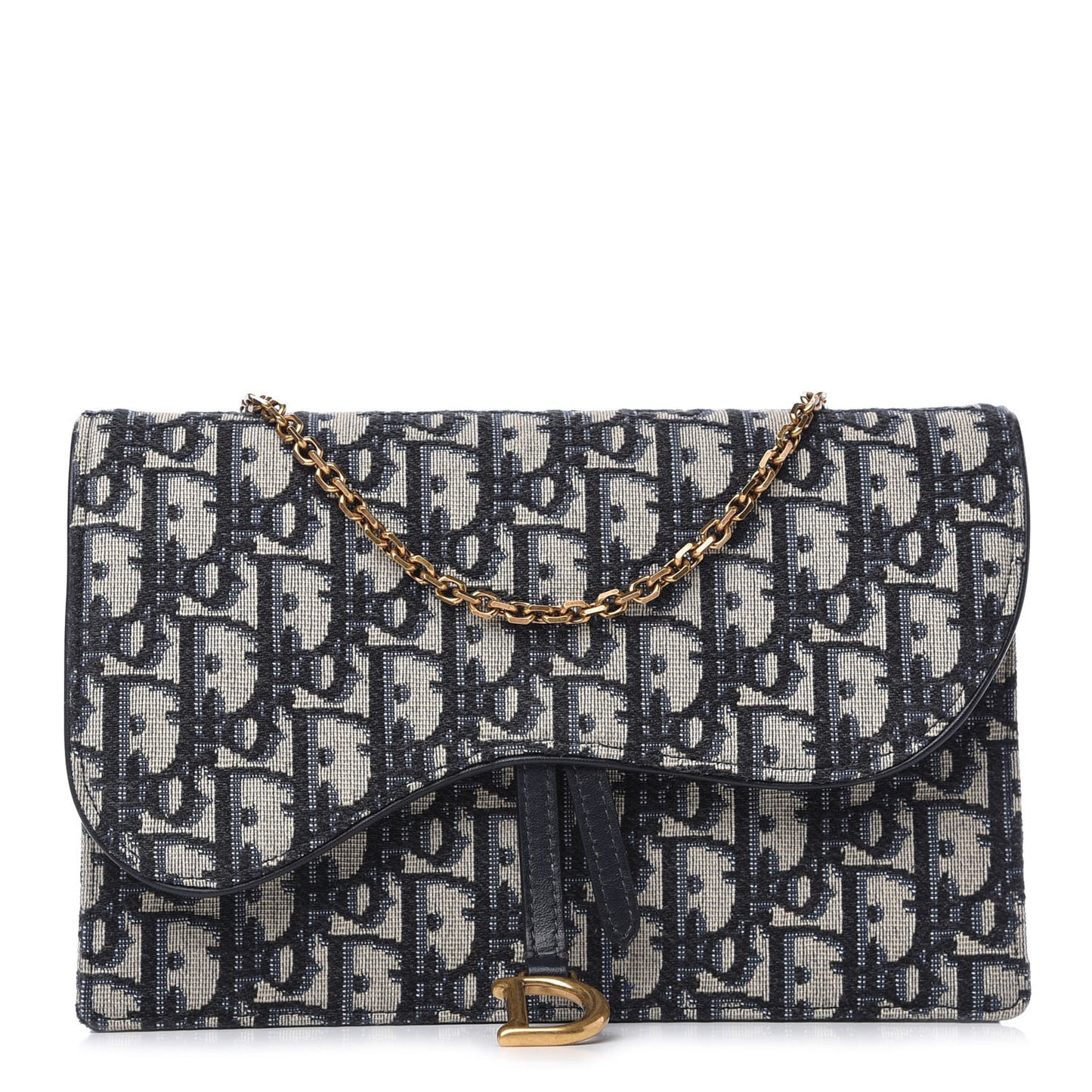 Oblique Saddle Chain Pouch Blue