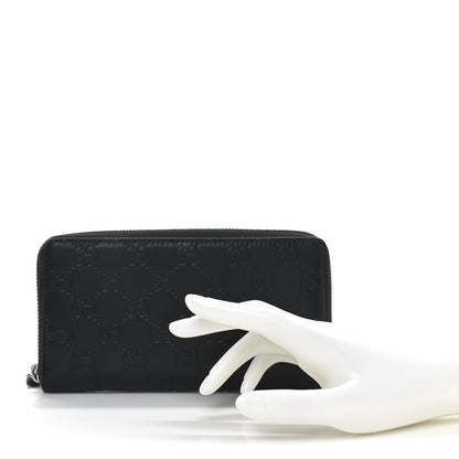 Gucci Guccissima Signature Zip Around Organizer Wallet Black 2 of 8
