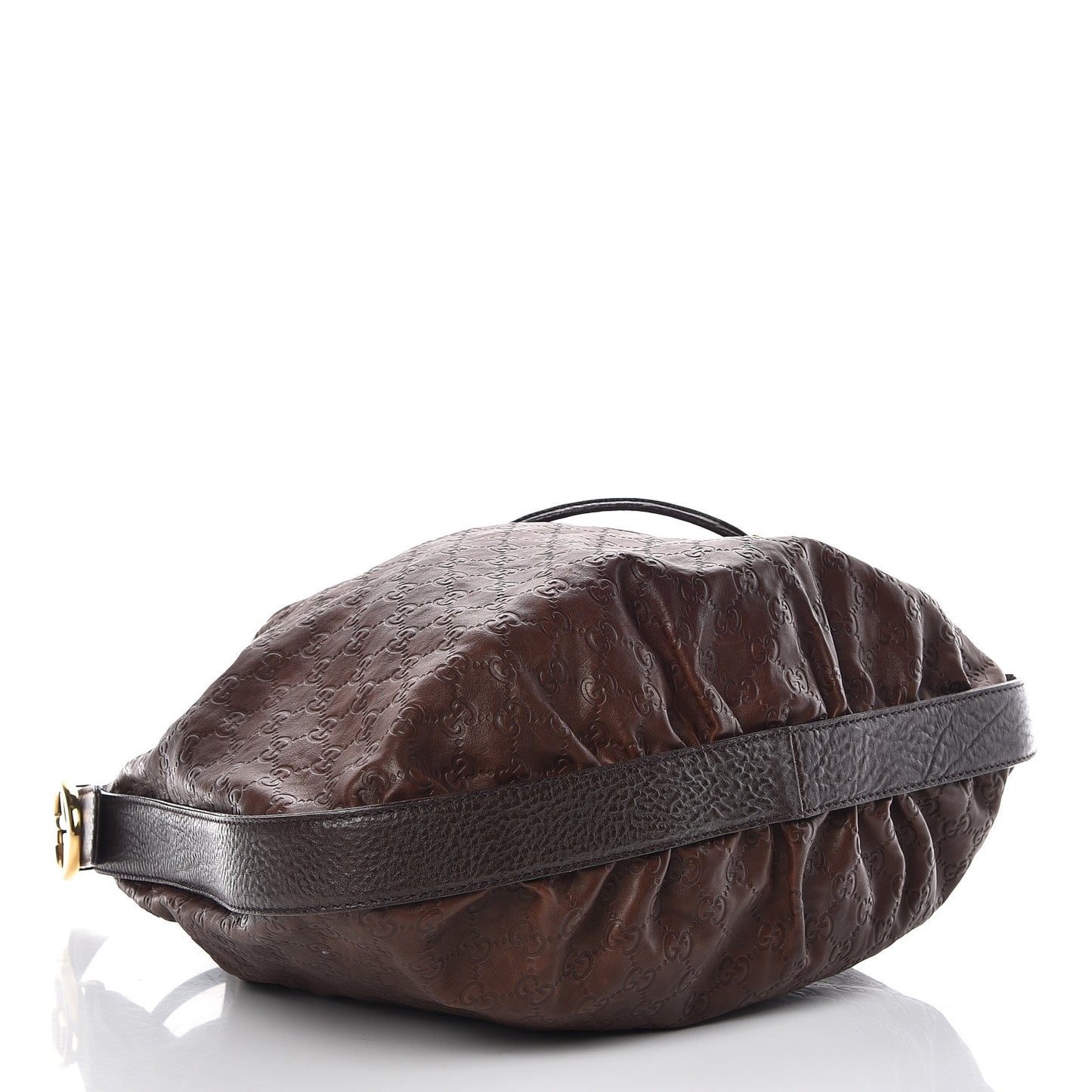 Guccissima Medium Interlocking Icon Shoulder Bag Dark Brown