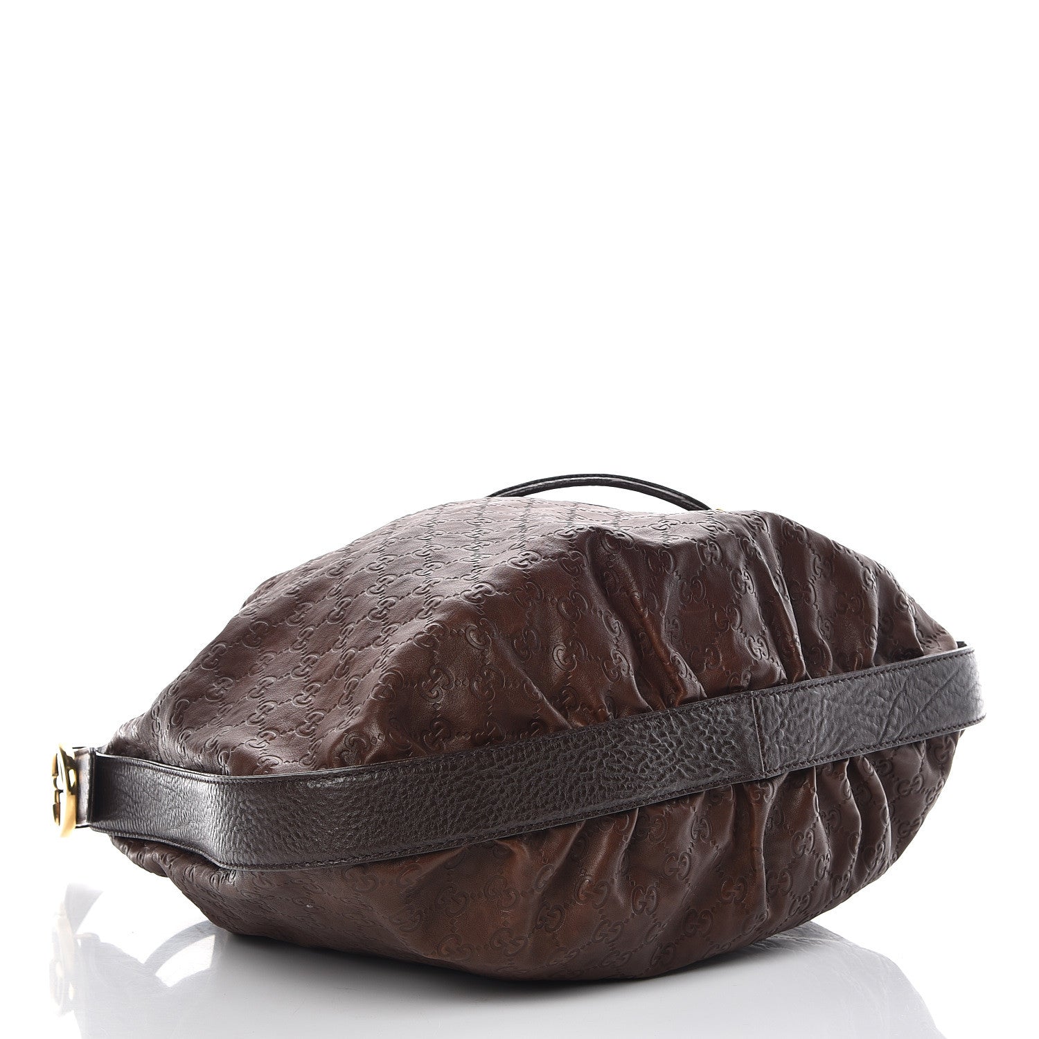 Gucci Guccissima Medium Interlocking Icon Shoulder Bag Dark Brown 5 of 13