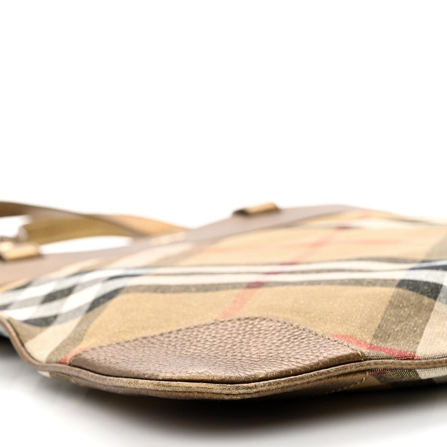 Metallic Calfskin Nova Check Medium Tote Gold