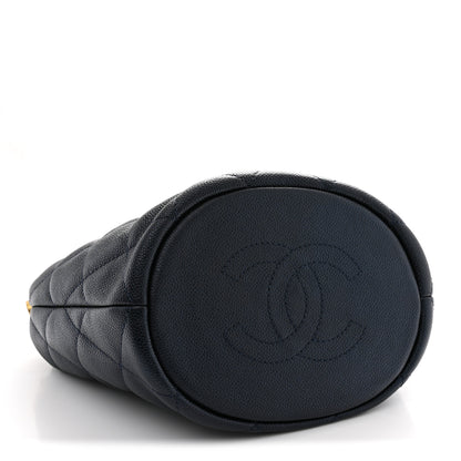 Chanel Iridescent Caviar Quilted My Perfect CC Bucket Drawstring Bag Blue 4 of 11