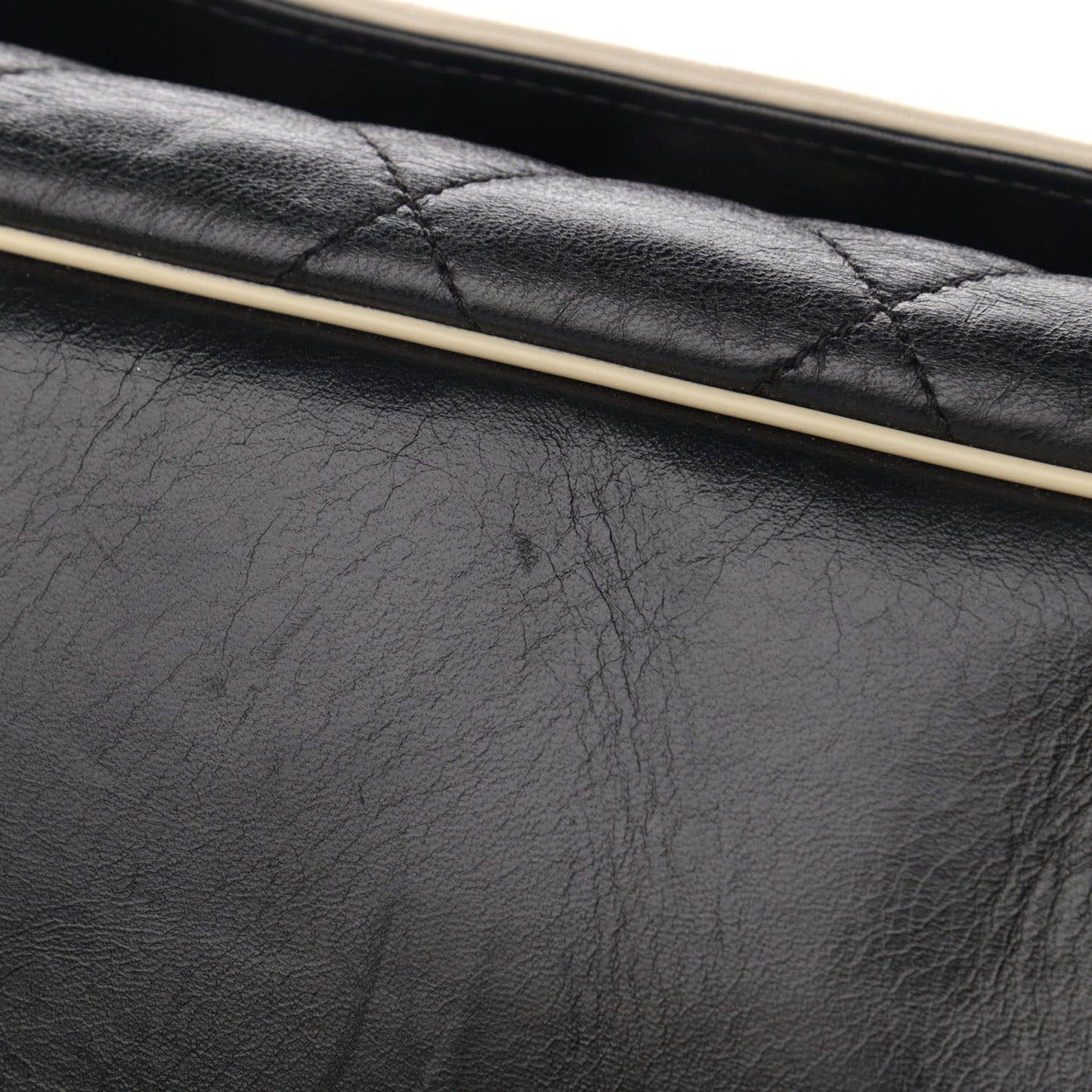 Lambskin Quilted East West Accordion Flap Black