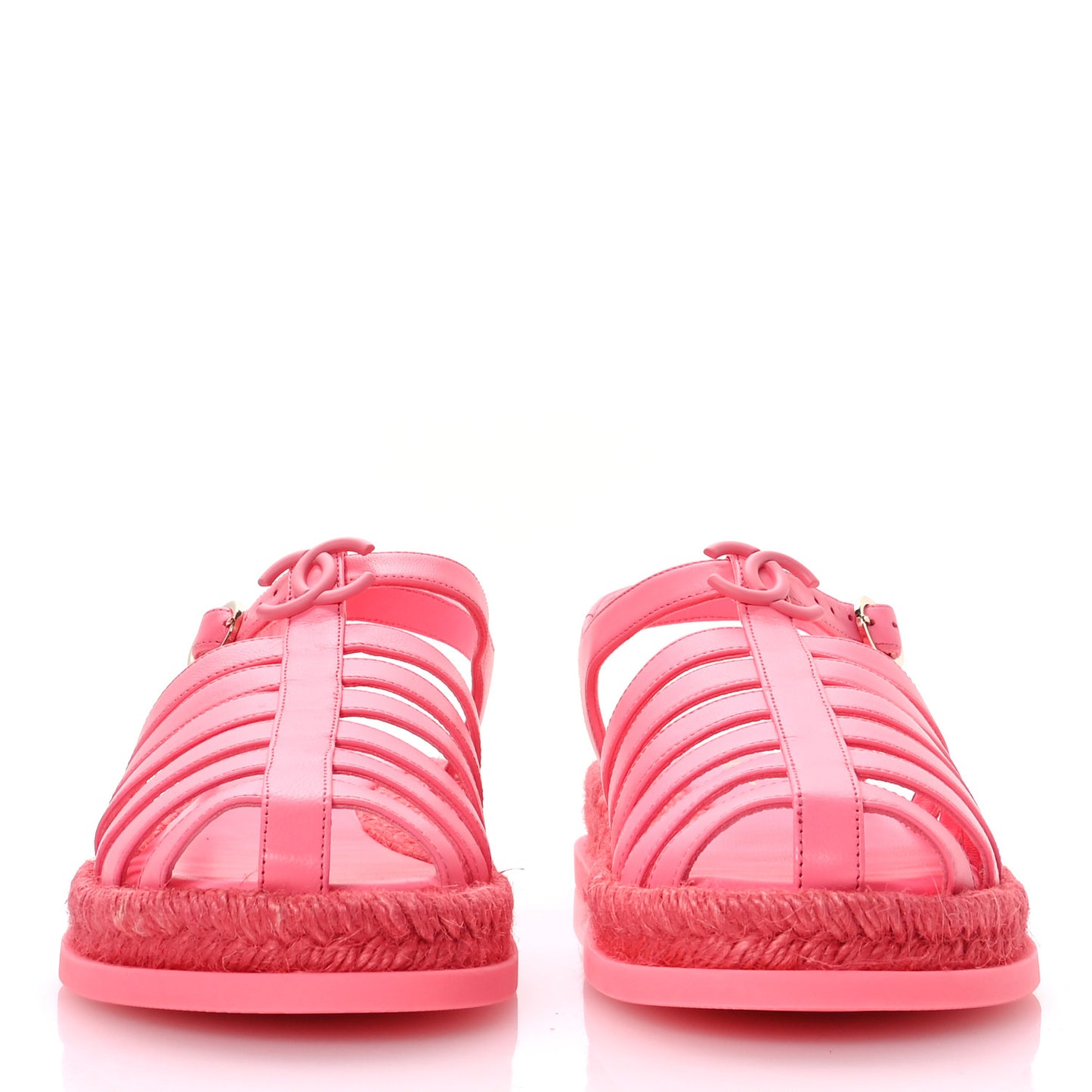 Lambskin Espadrille Sandals 39 Coral