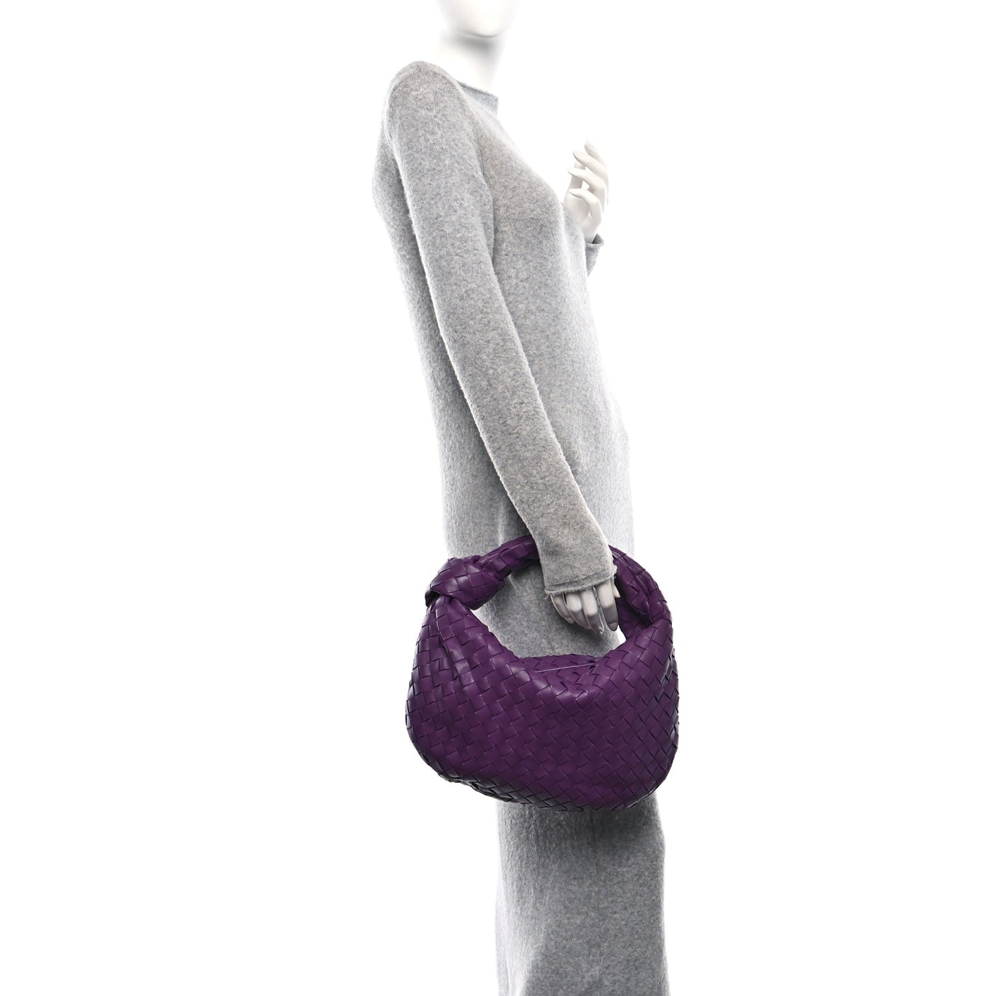 Nappa Intrecciato Teen Jodie Hobo Eggplant