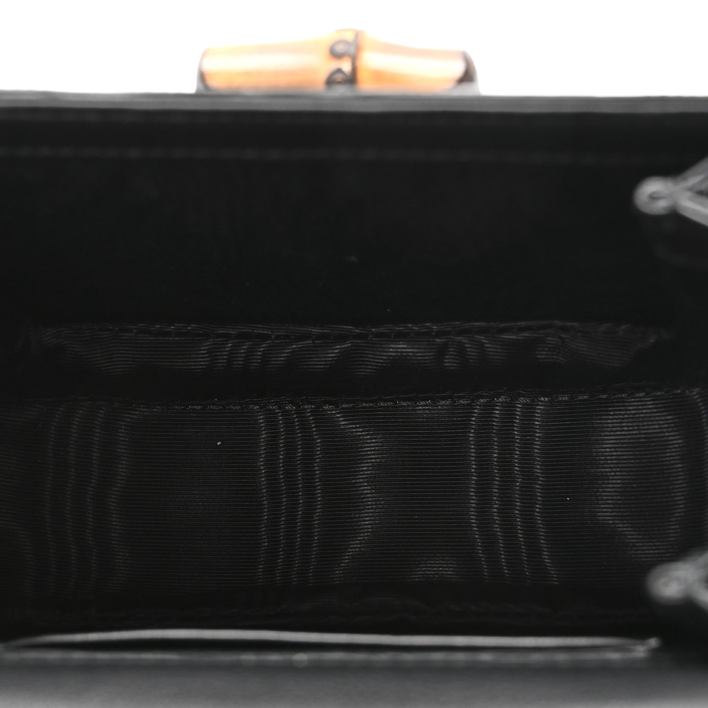 Sequin Lizard Embossed GG Mini Bamboo 1947 Top Handle Chain Bag Black White