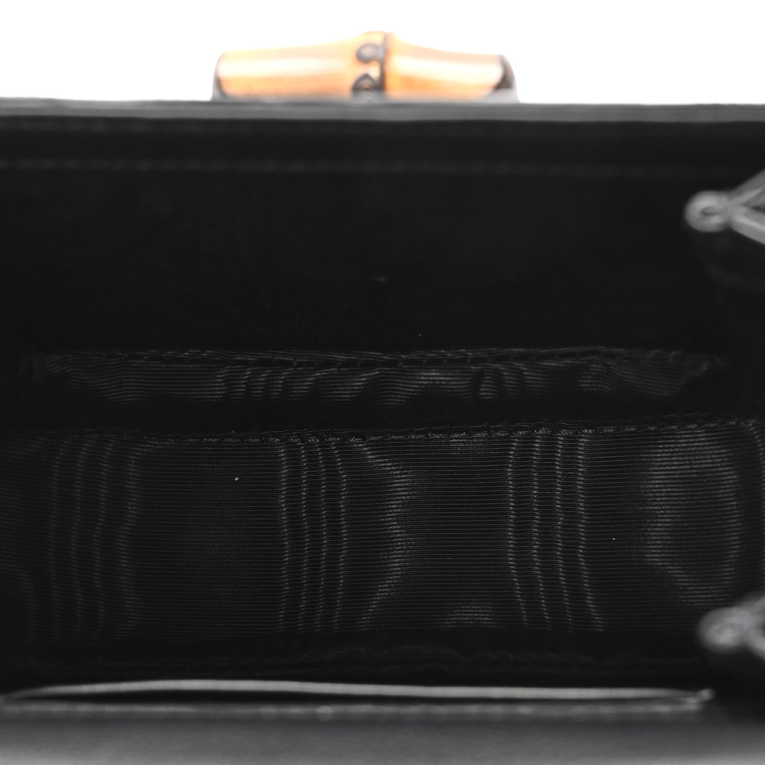 Gucci Sequin Lizard Embossed GG Mini Bamboo 1947 Top Handle Chain Bag Black White 5 of 10