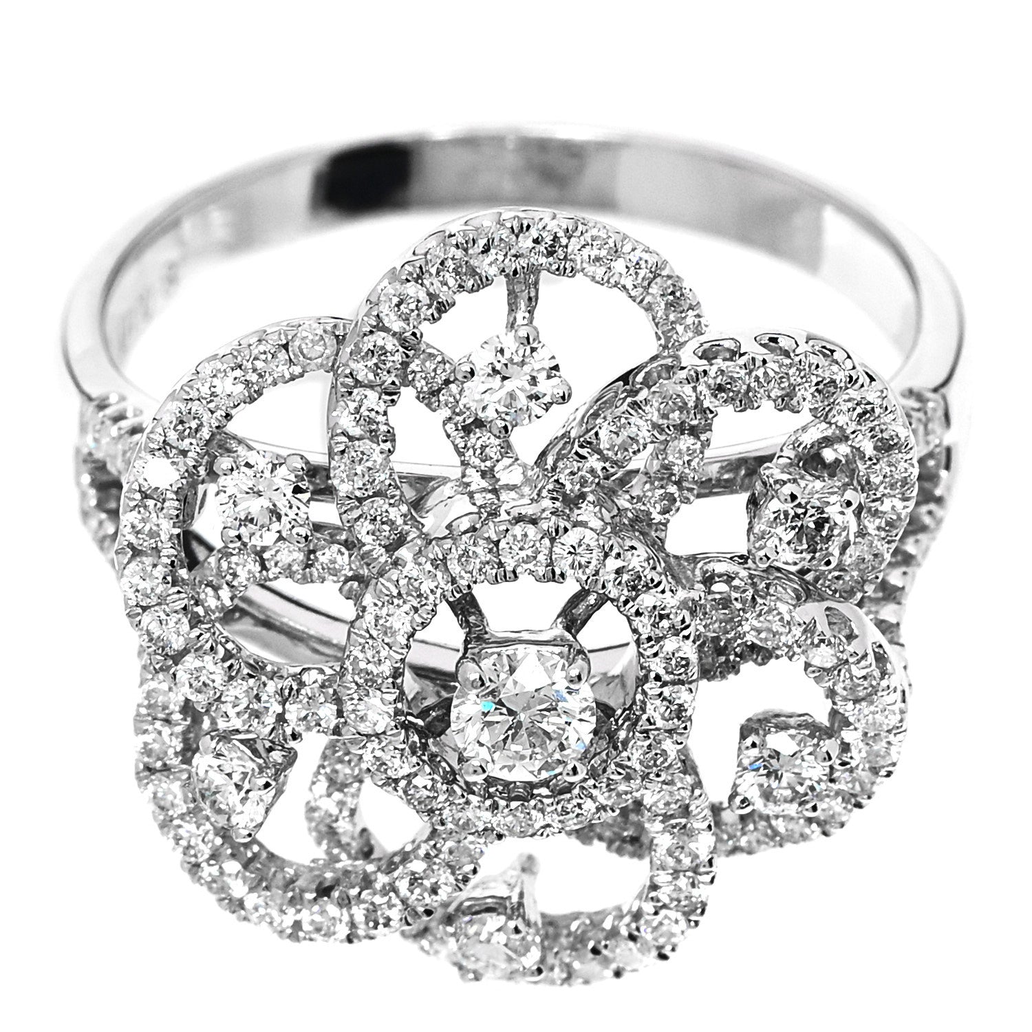 Parker & West by FASHIONPHILE 18K White Gold Diamond 1.24ctw Flower Ring 59 8.75 7 of 10