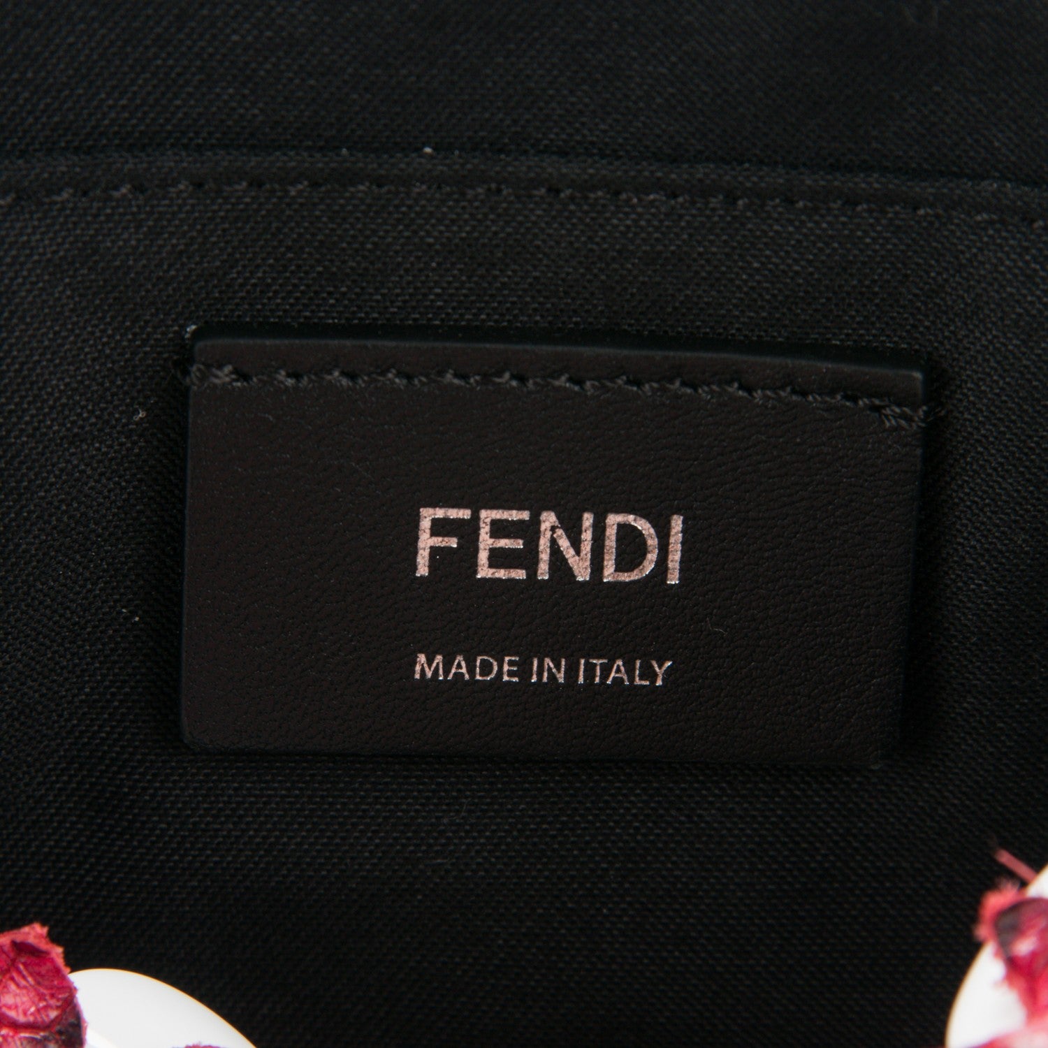 Fendi Vitello Dolce Snakeskin Nappa Croc Tail Flowerland Studded Mini By The Way Boston Bag Black Natural Multicolor 6 of 7