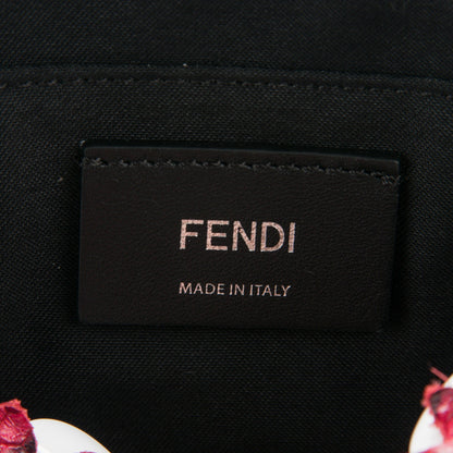 Fendi Vitello Dolce Snakeskin Nappa Croc Tail Flowerland Studded Mini By The Way Boston Bag Black Natural Multicolor 6 of 7