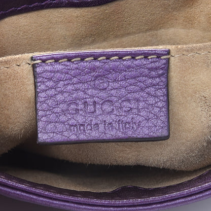 Gucci Metallic Pebbled Calfskin Small 1973 Chain Shoulder Bag Purple 5 of 8