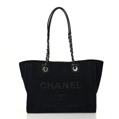 Chanel Canvas Small Deauville Tote Black 1 of 12