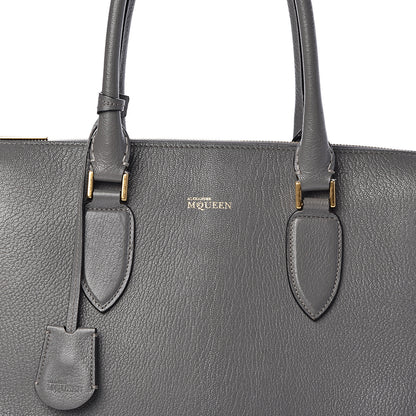 Alexander McQueen Pebbled Calfskin Zip Up Heroine Tote Dark Grey 9 of 11