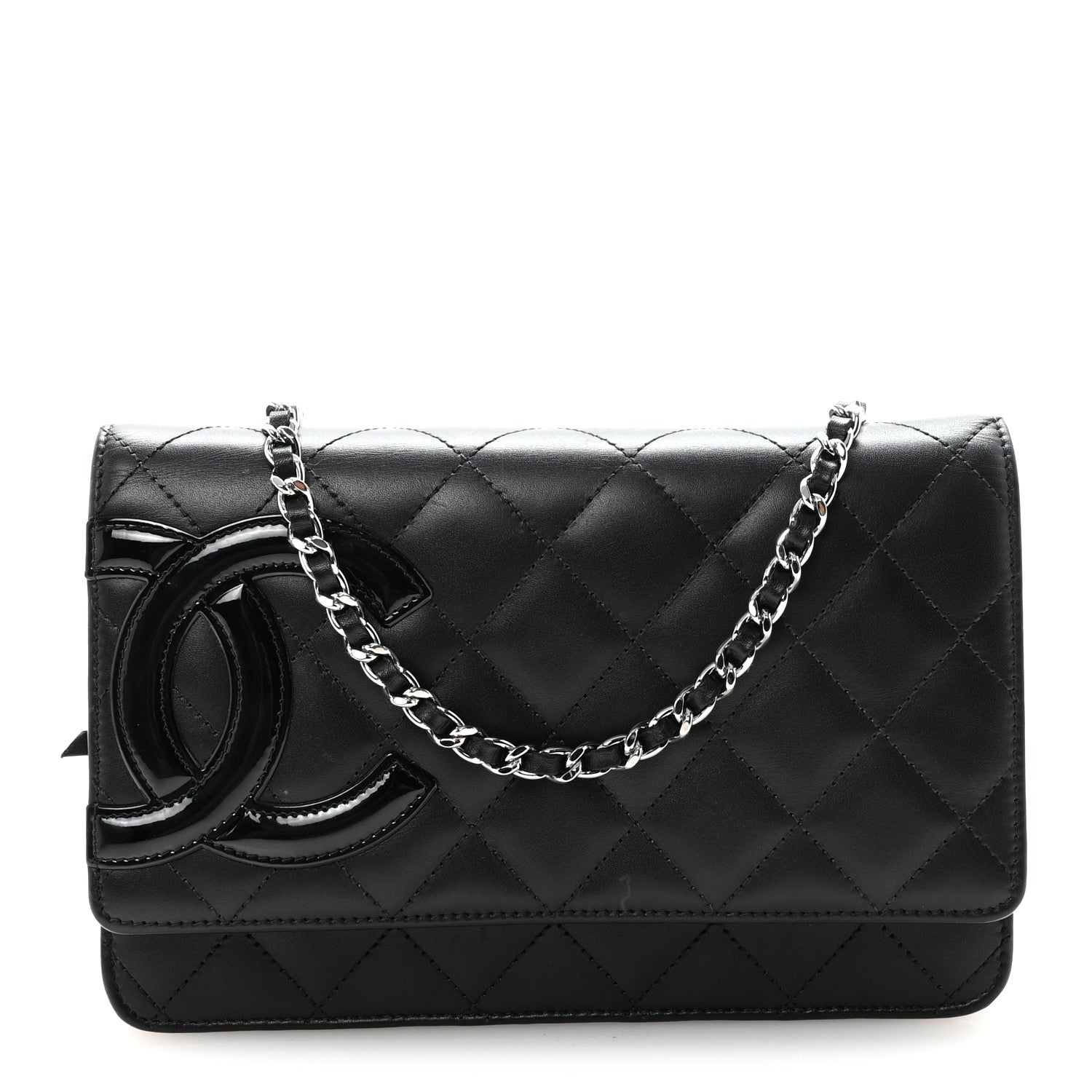 Chanel Calfskin Quilted Cambon Wallet on Chain WOC Black 1 of 12
