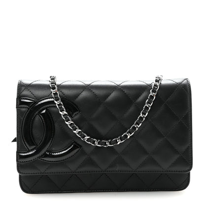 Chanel Calfskin Quilted Cambon Wallet on Chain WOC Black 1 of 12