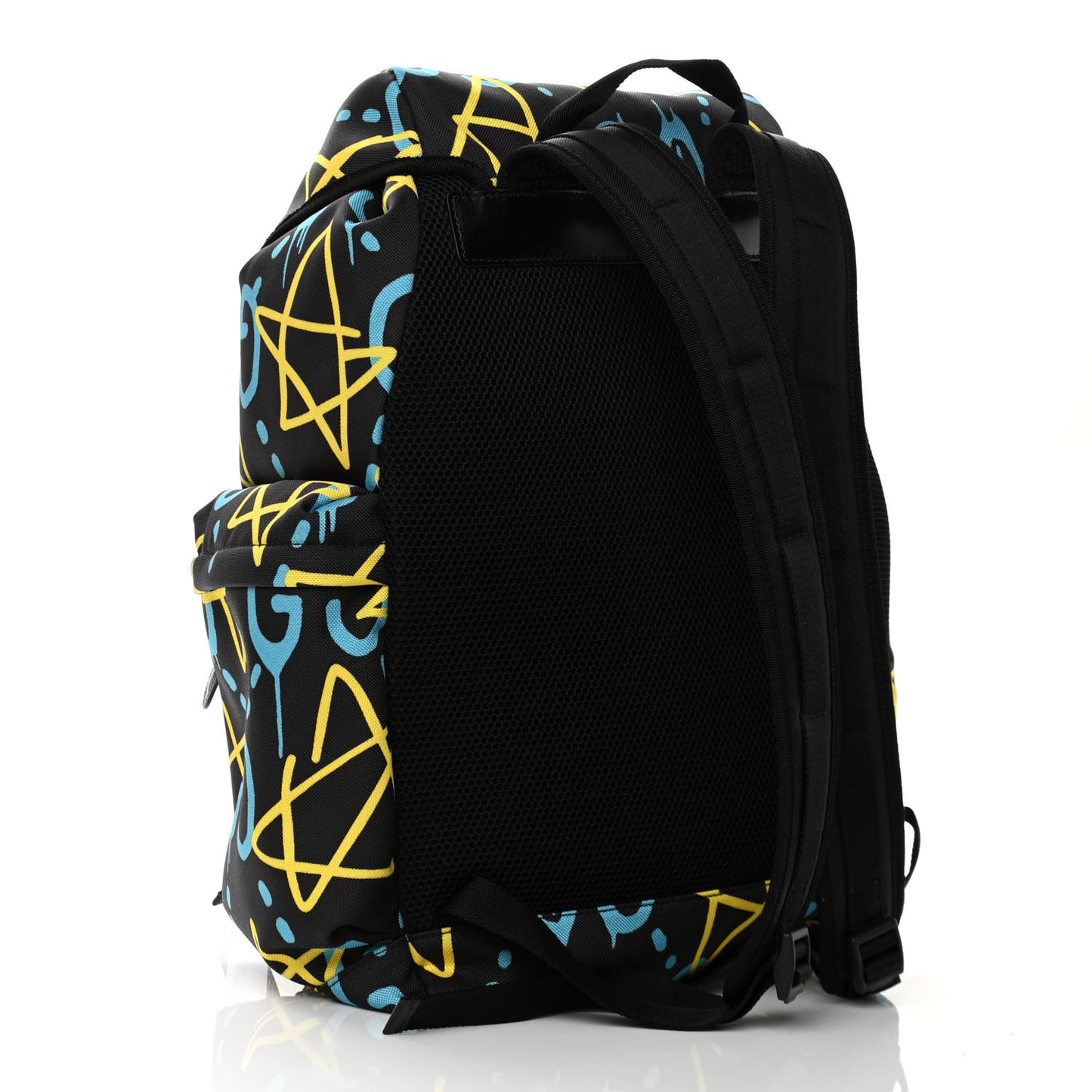 Techno Canvas GucciGhost Double Buckle Backpack Black New Acquamarine