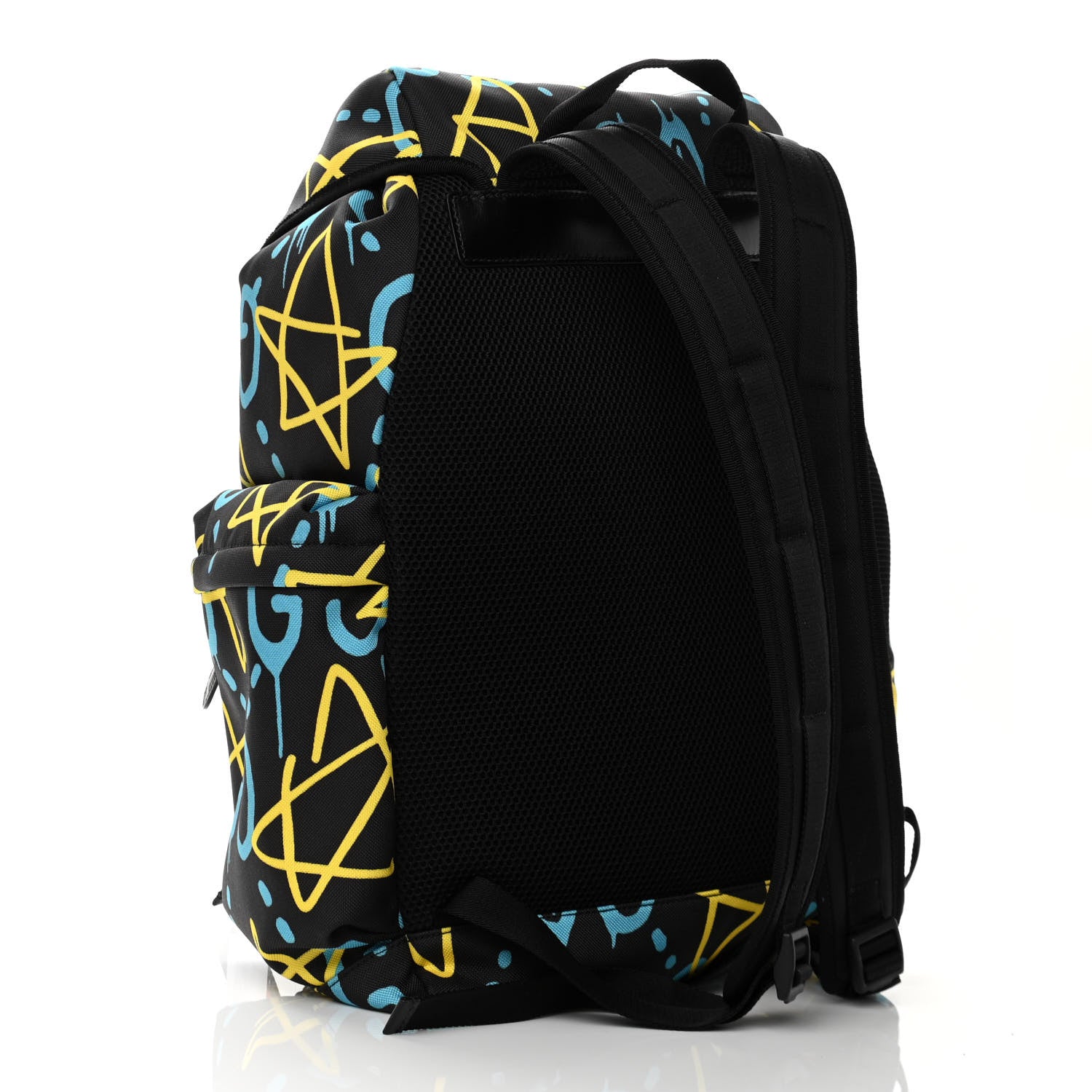 Gucci Techno Canvas GucciGhost Double Buckle Backpack Black New Acquamarine 3 of 10