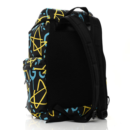Gucci Techno Canvas GucciGhost Double Buckle Backpack Black New Acquamarine 3 of 10