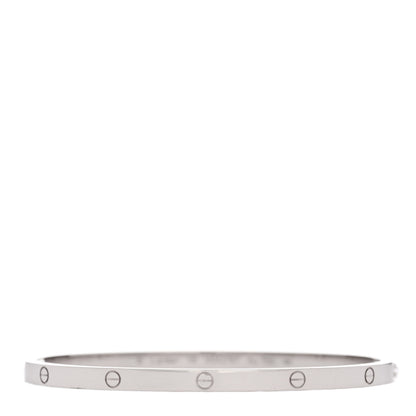Cartier 18K White Gold Small LOVE Bracelet 18 1 of 9