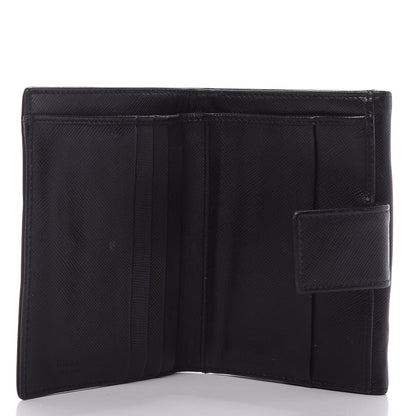 Prada Saffiano Tri-Fold Compact Wallet Black 5 of 10