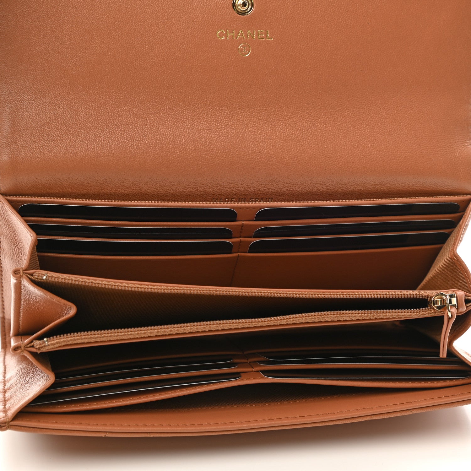 Chanel Lambskin Quilted Chanel 19 Flap Wallet Brown 5 of 8