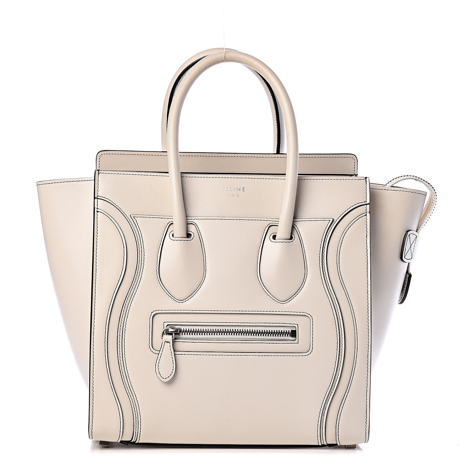 Celine Satin Calfskin Micro Debossed Luggage White 1 of 13