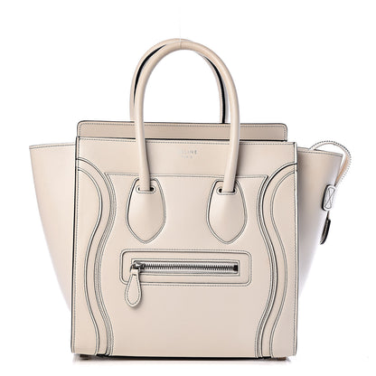Celine Satin Calfskin Micro Debossed Luggage White 1 of 13