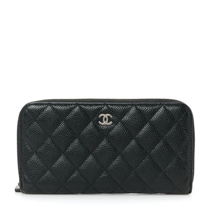 Chanel Caviar Quilted Large Gusset Zip Around Wallet Black 1 of 9