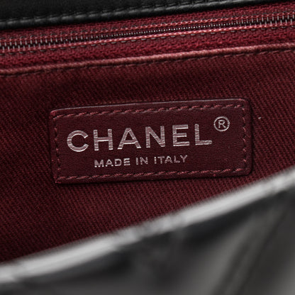 Chanel Lambskin Chevron Quilted Double Stitch Jumbo Single Flap Black 6 of 11
