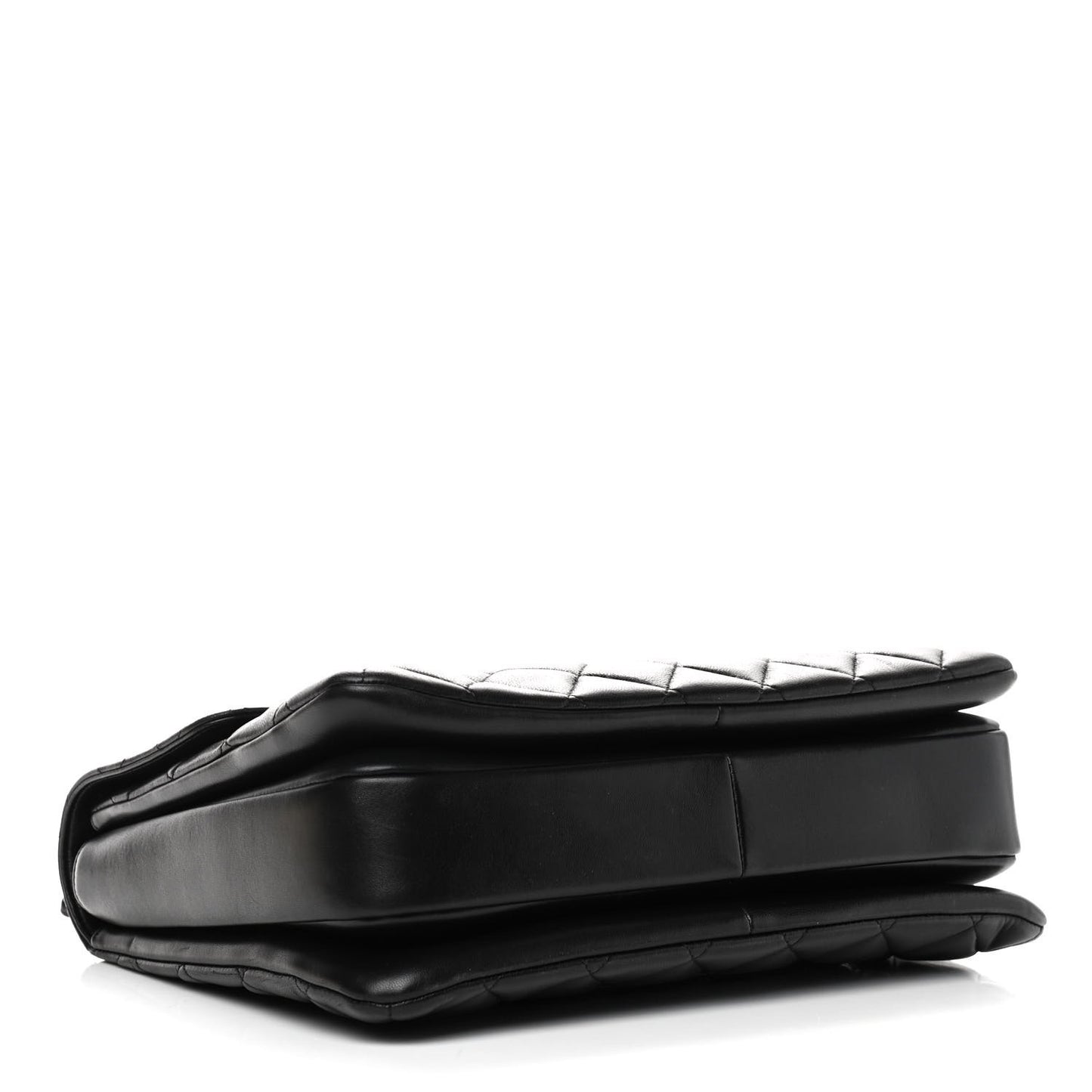 Lambskin Quilted Large Trendy CC Dual Handle Flap Bag Black